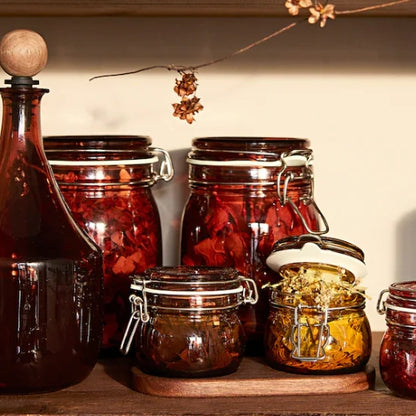 KRÖSAMOS Jar with lid, red-brown, 1 l