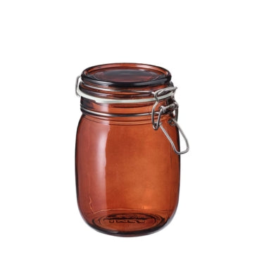 KRÖSAMOS Jar with lid, red-brown, 1 l