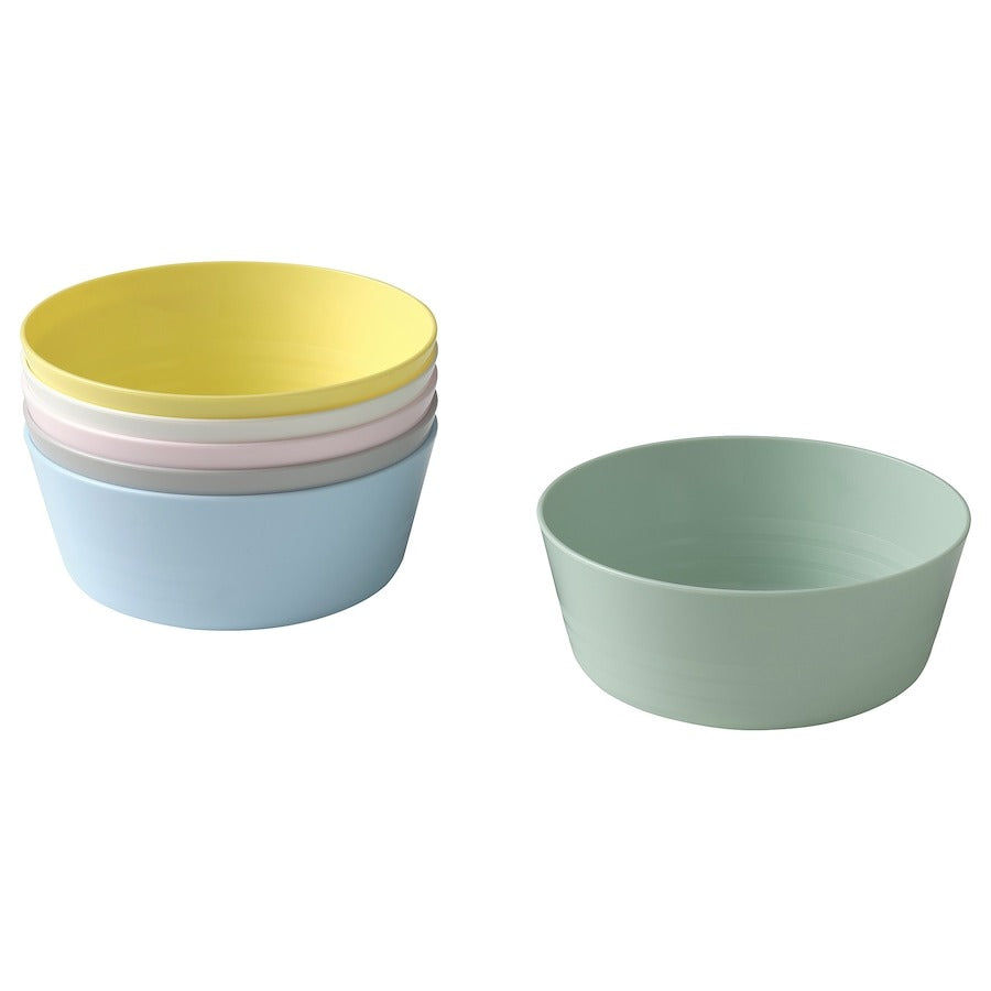 IKEA kids KALAS Bowl, mixed colours 6 piece plastic