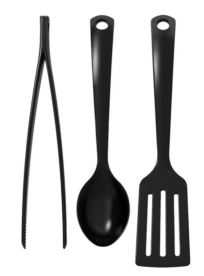 3-piece kitchen utensil set, black