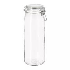 KORKEN Jar with Lid, Clear Glass, 2.1 qt