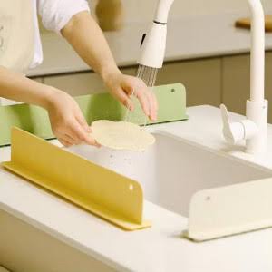 Silicone Sink Splash Guard-Anti Splash Faucet Protector for Kitchen & Bathroom