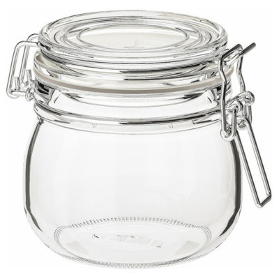 IKEA Glass Jar with Lid, 0.5L, Food Storage, Clear